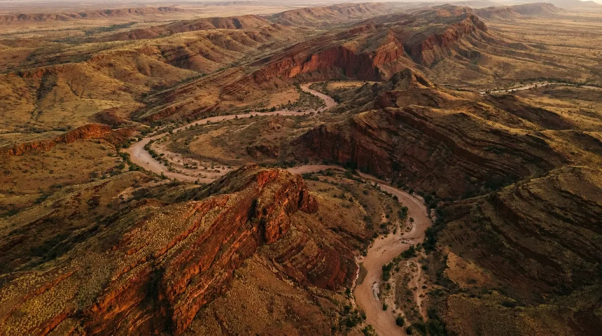 Pilbara ranges from the air — illustrative